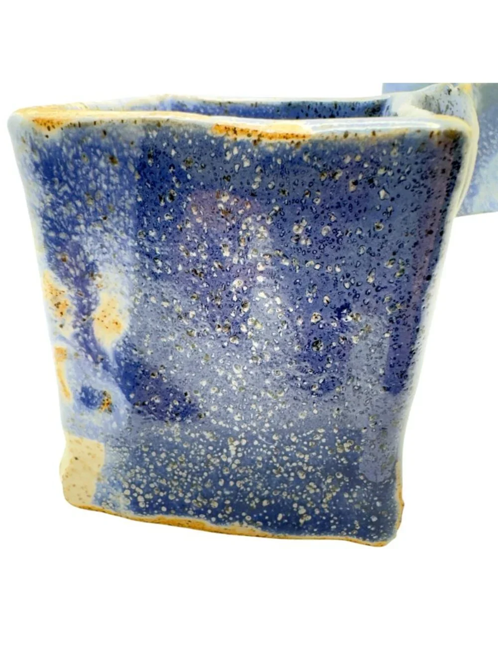Studio-Made Blue White Pottery Creamer Sugar Ceramic Handcrafted Glaze Signed 3